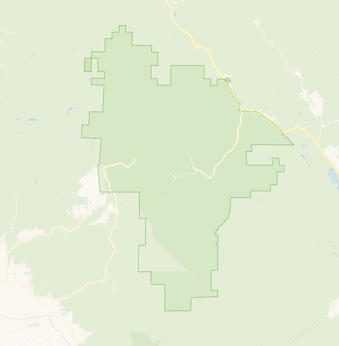 map of Pinnacles National Park showing two roads that enter the park, one from east and one from west